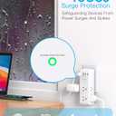 Surge Protector Outlet Extender - with Rotating Plug, 6 AC Multi Plug Outlet with 4 USB Ports (2 USB C), 1800J Wall Charger, 3-Sided Power Strip with Spaced Outlet Splitter for Home, Office, Travel (White)