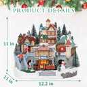 Bdor Collectible Buildings Lighted Animated Christmas Village with Train and Music – Plug-in LED Christmas Decoration for Tabletop, Home, Gift Shop Display – Musical Holiday Collectible Centerpiece, 12.2"L x 11"W x 11"H