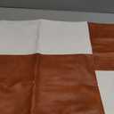 Leather Throw Pillow Covers, Set of 2 Modern Leather/Cotton Decorative Pillowcases for Home Decor Bedroom Living Room Couch Bed Sofa, 18x18 Inch, Cognac-Brown and White