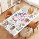 3 x Easter Giant Coloring Tablecloth 72 x 31 Inch Jumbo Paper Coloring Activity Poster Happy Easter Party Decorations for Family Classroom Games Coloring Table Cover