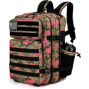 25L Tactical Backpack for Men Women Military Backpack Army Assault Pack Molle Backpack Small Bug Out Bag Travel Rucksack Daypack (Pink Camo)