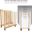 Art Storage Rack with Caster Wheels, Art Drying Rack, Wooden Canvas Storage, Painting Rack, Canvas Organizer Drying Rack for Studios, Artworks, Gallery Art Rack for Display of Canvas, Prints, Panels