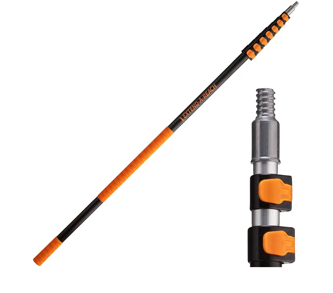 5-30 ft Long Telescopic Extension Pole // Multi-purpose Extendable Pole with Universal Twist-on Metal Tip // Lightweight and Sturdy // Best Telescoping Pole for Painting, Dusting and Window Cleaning