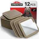 Furniture Sliders for Hardwood Floors X-Protector 12 PCS - 2 Furniture Floor Protectors Beige Furniture Coasters Carpeted Pads Moving Furniture Pads Sliders, Beige 