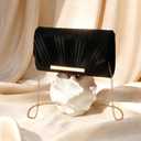 Clutch Purses for Women Formal Evening Clutch with Detachable Chain Faux Suede Purse for Wedding Party