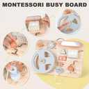 Vanplay Montessori Busy Board for Toddlers - Wooden Montessori Toys, Aesthetic Sensory Activity for Fine Motor Skills, Travel Busy Board Educational Sensory Toys for Boys and Girls