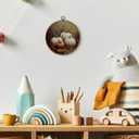 TLESKE Vintage Fall Pumpkins Round Wall Art Decor Framed 10x10, Autumn Rustic Farmhouse Canvas Wall Art Prints Artwork, Thanksgiving Wall Hanging Room Door Decor for Living Room Bedroom