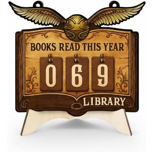 Books Read This Year Counter Sign Bookshelf Read Tracker For Reading Nook Decor