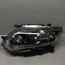 Fit for 2014-2016 Nissan Rogue Headlights Assembly Halogen Headlamp with LED DRL Black&Chrome Housing Amber Reflector Replacement Left & Right Side (without Bulbs)