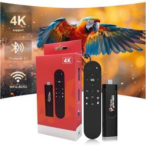 4K HDR Smart TV Stick, Ultra-Portable Android 13 Media Player, Dual-Band 5G WiFi & Voice Remote 2GB RAM 16GB ROM H313 Quad-Core for Home Theaters and Smart TV Upgrades (Black-White)