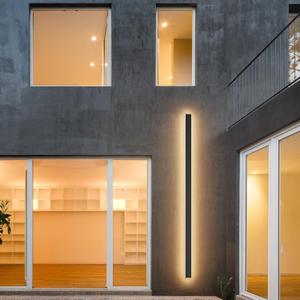 K-Bright 45 W Long Wall Light, Villa Wall Light, Black Wall Light, Waterproof, IP65, Outdoor LED Wall Light for Gardens, Patios, Bedrooms, Living Rooms, Indoor Wall Light, 150 cm, Warm White 