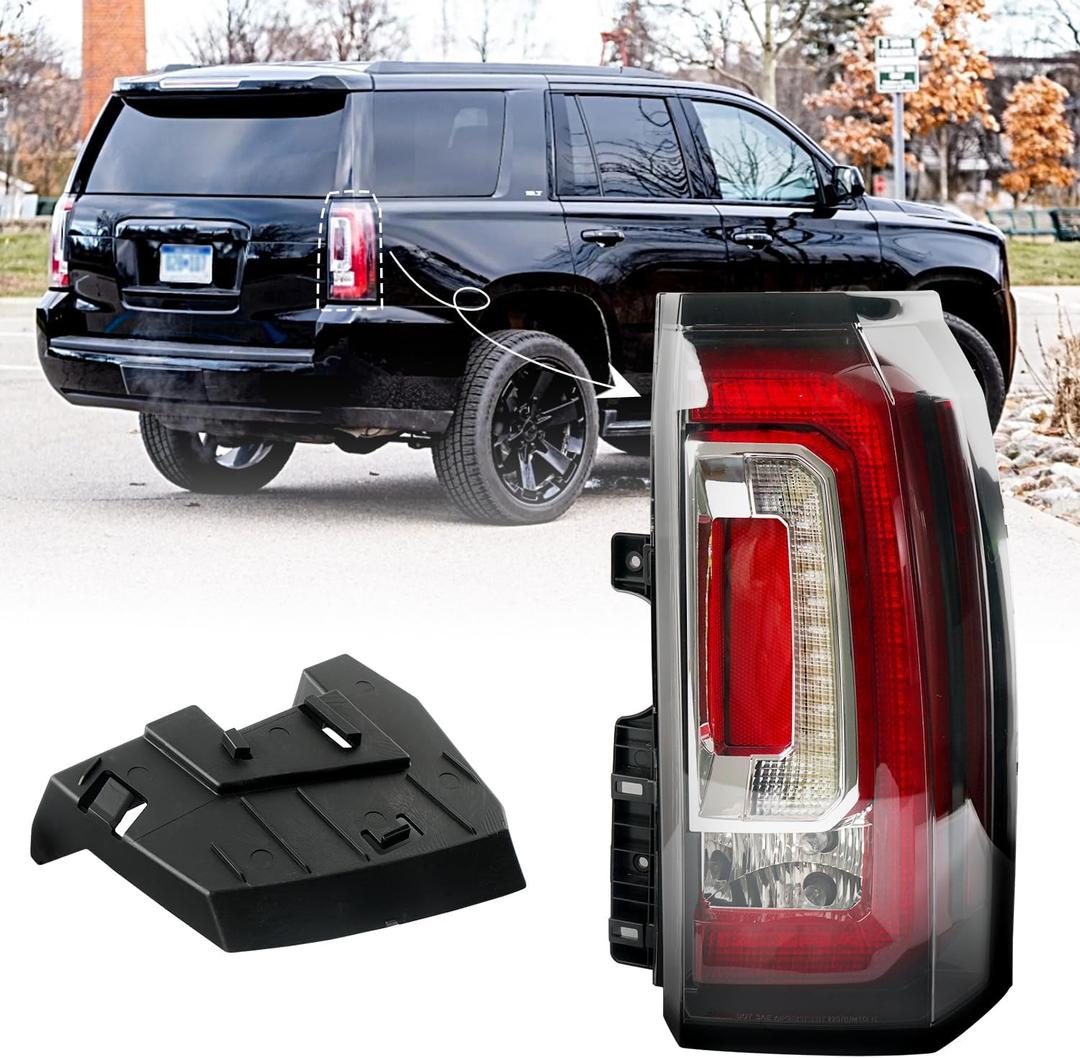 LED Tail Lights Assembly Compatible With 2015 2016 2017 2018 2019 2020 GMC Yukon/ Yukon XL Right Passenger Side Brake Turn Signal Rear Taillights Assembly With Bulb Replace GM2800268 84536242 23380459