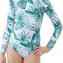blibean Girls Rash Guard Swimsuit Long Sleeve Two Piece Tween Bathing Suits for Teens Little Kids Cute Ruffle Swimwear Junior Floral Tankini Sets Traje Baño Niñas Size 6-7 Year Old Turquoise