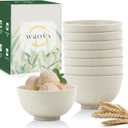 Wrova Wheat Straw Dessert Bowls 10oz Set of 8 - Unbreakable snack Bowls For kids - Mini Bowls for Ice Cream,Snack and Fruits - Microwave & Dishwasher Safe Appetizer Bowl Sets - Beige