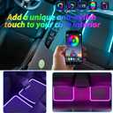 Car Floor Mats with Led Strip Light, Premium Universal Fit Black Automotive Carpet, Interior Car Lights Floor Mats,App Control Faux Leather Anti-Slip Waterproof Neon Car Decor Accessories for SUV Etc.