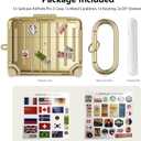 Filoto Compatible with Airpods Pro 3 Case 2025, Cute Fashion Suitcase Design for Airpods Pro 3rd Generation Case Cover, Shockproof Protective Hard Case with Keychain/Cleaner Kit Gold