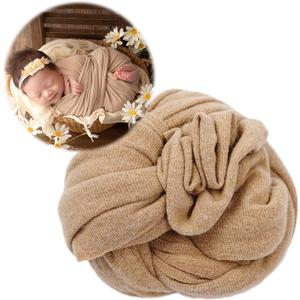 Zeroest Newborn Baby Photo Outfits Props Stretch Blanket Infant Boy Girl Photography Velvet Wraps for Baby Photo Shoot Newborn Photography Wraps (Tan)