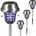 4 Pack Solar Bug Zapper Outdoor Solar Mosquito Zapper Outdoor Mosquito Repellent Outdoor,Mosquito Trap Used to Keep Gnat Small Flying Insect Away,Solar Bug Zapper Outside
