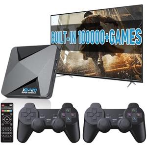 Super Console X2 Pro Retro Game Console Pre-Built-in 100000+Games, Retro Game Console with 65+ emulators,EmuELEC 4.5/Android 9.0，4K UHD Display