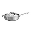 Tramontina Tri-Ply Clad Stainless Steel 3-Quart Saute Pan with Lid, Induction-Ready Cooking Pan, Dishwasher-Safe, NSF-Certified, Made in Brazil