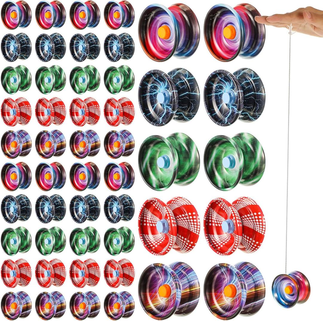 Lenwen 50 Pcs Alloy Responsive Colorful Yoyo Bulk Metal Beginner String Trick Adults Players Auto Return Technology Ball for Beginner Adult Training Party Gift Favor Lenwen 50 Pcs Alloy Responsive Colorful Yoyo Bulk Metal Beginner String Trick Adults Players Auto Return Technology Ball for Beginner Adult Training Party Gift Favor