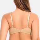 MELENECA Women's Minimizer Seamless Unlined Comfortable Plus Size Underwire Bra Almond 34D