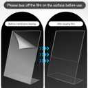 Acrylic Picture Frame for Insert Size: 8x10 inches, 6 Pcs Clear Frameless Photo Frame Plastic Plug-in Vertical Sign Holder Desktop Floating Menu Display Stand for Home, School, Office, Restaurant