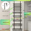 Mefirt 9-Tier Over The Door Pantry Organizer, Pantry Storage and Organization, Black Metal Hanging Spice Rack Seasoning Shelves Door, Wall Mount for Home & Kitchen, Laundry Room Bathroom Organization