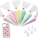 Two-Tone Decoden Cream Large 6PCS Premium Texture Fake Whipped Cream Glue, Decoden Kit, Fake Icing Frosting Whipped Clay with Piping Bags for Crafts and DIY Projects (Two-Tone Set)