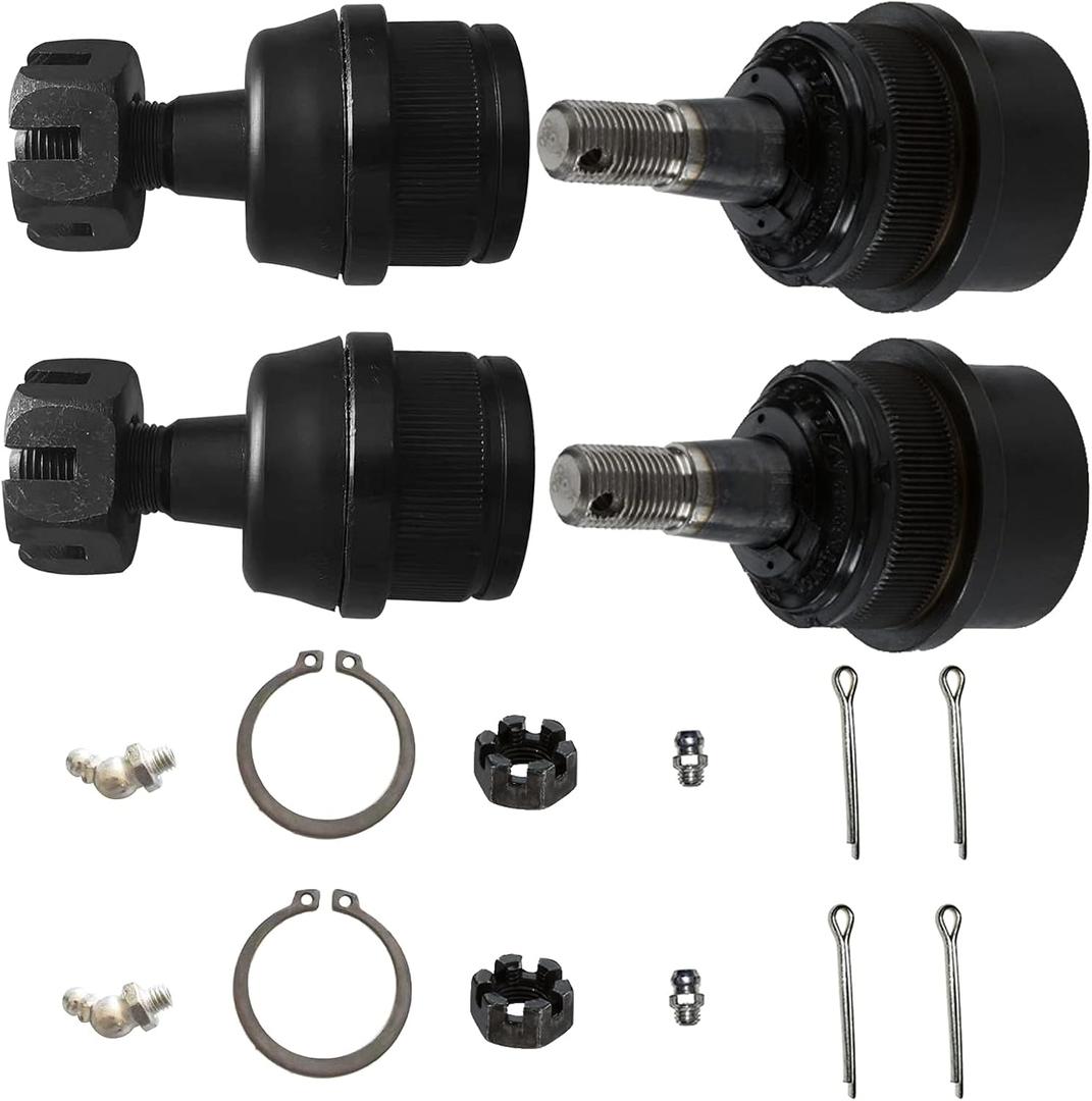 4pc Front Upper Lower Ball Joint Kit K3134 K3185 for Jeep Wrangler 2007-2017, Wrangler JK 2018, for Jeep Grand Cherokee 1999-2004, Press In Suspension Upper Ball Joints and Lower Ball Joints