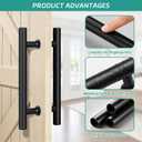 18″ Matte Black Barn Door Handles Heavy Duty Double Sided