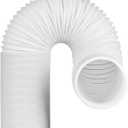 TURBRO Polypropylene Portable Air Conditioner Universal Exhaust Hose - 5 Inch Diameter, 78 Inch Length, Clockwise Thread (White)