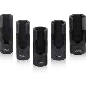 5PC Suspension Strut Socket Set -17mm/19mm/21mm/22mm/24mm Strut Nut Sockets for Automotive Repair