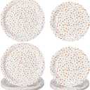 Zhehao 48 Pcs 7 Inch and 9 Inch Confetti Sprinkles Dessert Plates Set Sprinkles Paper Plates Decorations for Weddings Birthday Theme Party Supplies(Round)