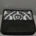 OLANLY Outdoor Rug Waterproof 5x8 ft Clearance, Reversible Outdoor Plastic Straw Rug with Floral Pattern, RV Mat for Patio, Camping, Balcony, Deck, Backyard, Black & White