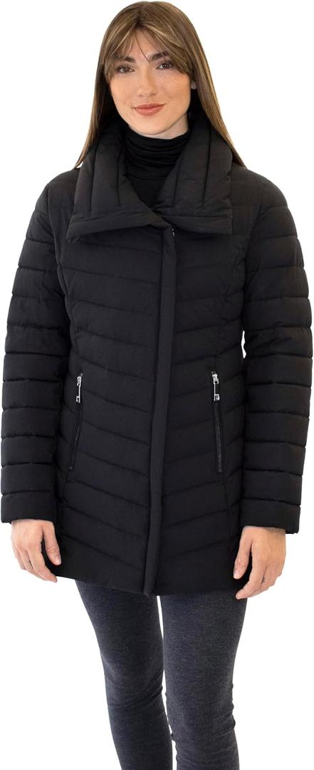 Nine West Women's Nine West 29-inch Short Puffer Women’s Coat (Black, S)