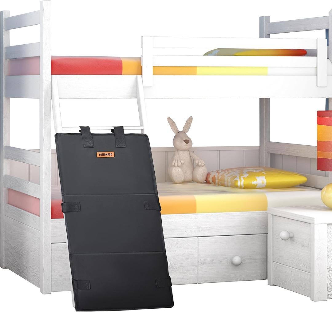 TOHONFOO Bunk Bed Ladder Cover - Kids Bunk Bed Ladder Lock - Bunk Bed Ladder Pads Prevent Kids from Climbing Ladders - Black