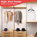12 Pack Space Saving Hangers for Clothes, Collapsible Metal Hangers Organizer, Clothes Space Savers, Closet Organizers and Storage, Dorm Room Essentials (Silver)