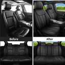 Car Seat Covers Full Set, Universal Fit Black Seat Protectors, Waterproof Anti-Slip Automotive Leather Car Seat Cushion for Most Sedan, SUV, Pick-up Truck,Seat Covers for cars Front and Rear,5 Seats