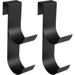 codree 2 Pcs Pool Fence Hooks for Pool Equipment- Black Heavy Duty Fence Hooks for Pool Poles- Slipe-on Fence Hanger for Pool Hose Pool Skimmer, Fit 3/4 Inch to 1-1/4 inch Railing