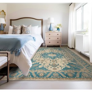 CHICHIC Area Rug 6x9 Washable Rug for Living Room Large Boho Bedroom Rug Area Rugs Accent Non-Slip Rugs Soft Vintage Floor Carpet for Dining Room Office Farmhouse, Blue