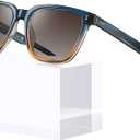 CARFIA Retro Polarized Sunglasses for Men UV400 Protection Handmade Acetate Round Frame