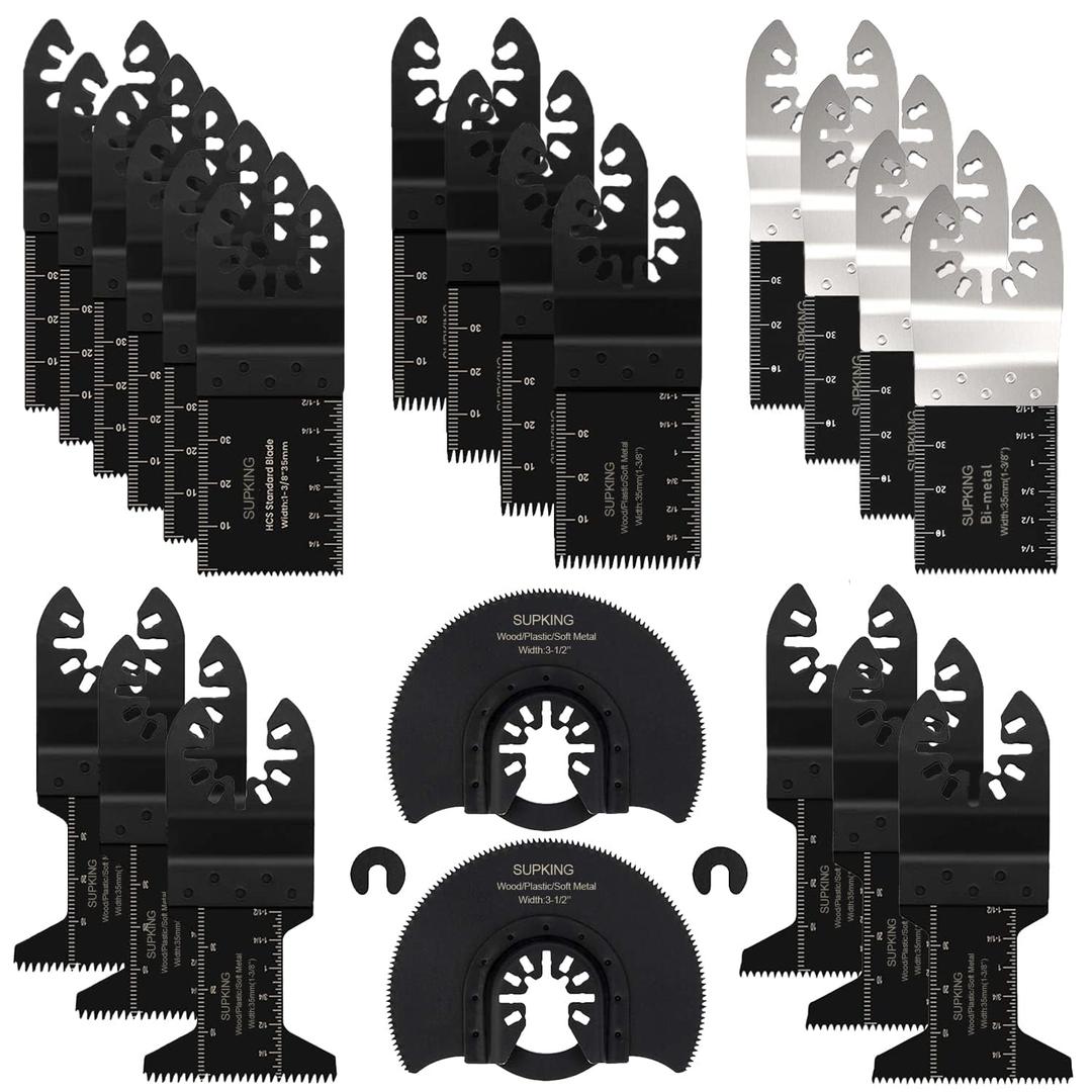 SupKing 24Pcs Metal Wood Oscillating Saw Blades Multi Tool Universal Quick Release Blades Compatible with Dewalt Milwaukee Porter Cable RIDGID Ryobi Makita Rockwell Chicago Black&Decker Craftsman