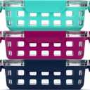 Ello Duraglass 3.4 Cup Meal Prep Sets 6Pc, 3 Pack Set- Glass Food Storage Container with Silicone Sleeve and Airtight BPA-Free Plastic Lids, Dishwasher, Microwave, and Freezer Safe, Berry
