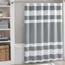 Madison Park Spa Waffle Shower Curtain Pieced Fabric with 3M Scotchgard Moisture Management Modern Home Bathroom Decorations, Tall 72"x84", Grey