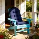 Outdoor Adirondack Chair Cushions Set of 2, Non-Slip Waterproof High Back Tufted Patio Seat Pads for Porch Rocking Chair 44"x19.6"x4.7", Navy Blue