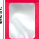 Boao 100 Pieces Resealable Foil Food Storage Bags with Clear Window Coffee Beans Candy Packaging Pouch for Food Small Business Supplies for Jewelry Self Sealed Storage Bags(5.1 x 8.3 Inch,Red)