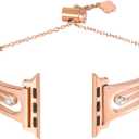 Stainless Steel Bands Compatible with Apple Watch 42mm/41mm/40mm/38mm 46mm/45mm/44mm iwatch Bands Series 10/9/8/7/6/SE/5/4/3/2/1, Women Dressy Bangle Wristband, Silver Black Rose Gold