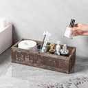 TIMRIS Farmhouse Distressed Wooden Storage Box, Rustic Bathroom Decor Box, Decorative Toilet Tank Basket Nice Butt, Solid Reclaimed Wood Organizer Box with Handles (Random)