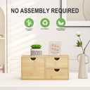 Wisuce Desk Organizer with Drawers - Bamboo Desktop Organizer Storage-Natural Wood Desk Drawers Organizer for Bills, Office Supplies, Cosmetics, Seals No Assembly Required(2 drawers with Shelf)